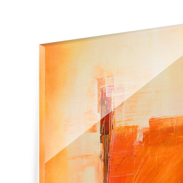 Glass print - Petra Schüßler - Abstract Orange Brown