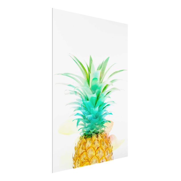 Glass print - Pineapple Watercolour