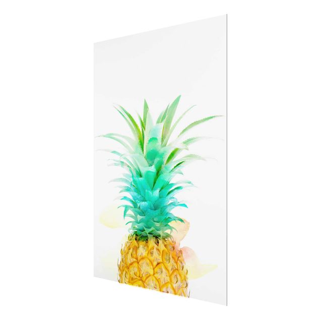 Glass print - Pineapple Watercolour