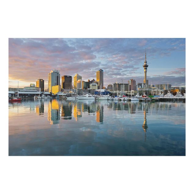 Glass print - Auckland Skyline Sunset