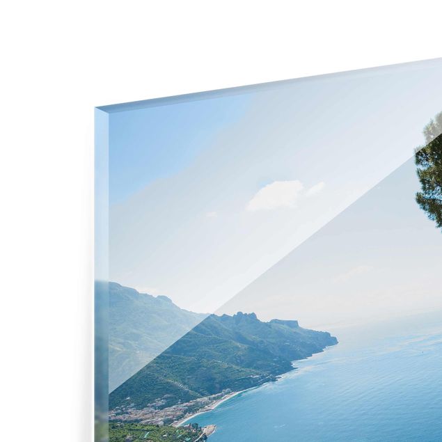 Glass print - View From The Garden Over The Sea