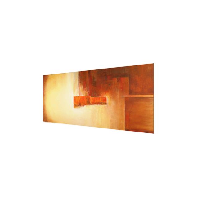 Glass print - Petra Schüßler - Balance Orange Brown