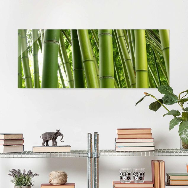 Glas Magnettafel Bamboo Trees No.1
