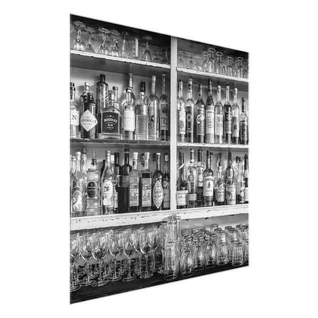 Glass print - Bar Black & White