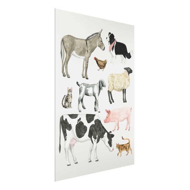 Glass print - Farm Animal Family II