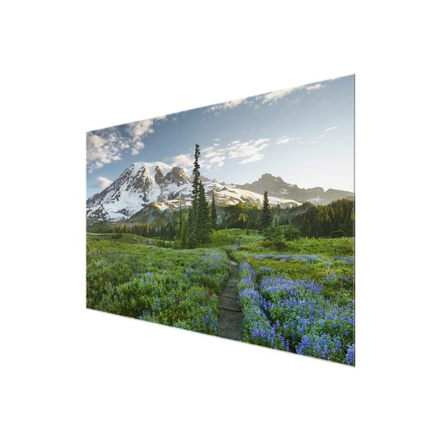 Glass print - Mountain View Meadow Path
