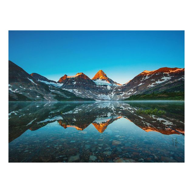 Glass print - Mountain Landscape At Lake Magog In Canada