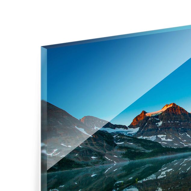 Glass print - Mountain Landscape At Lake Magog In Canada