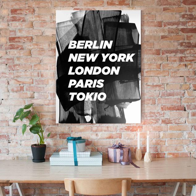 Glass print - Berlin New York London