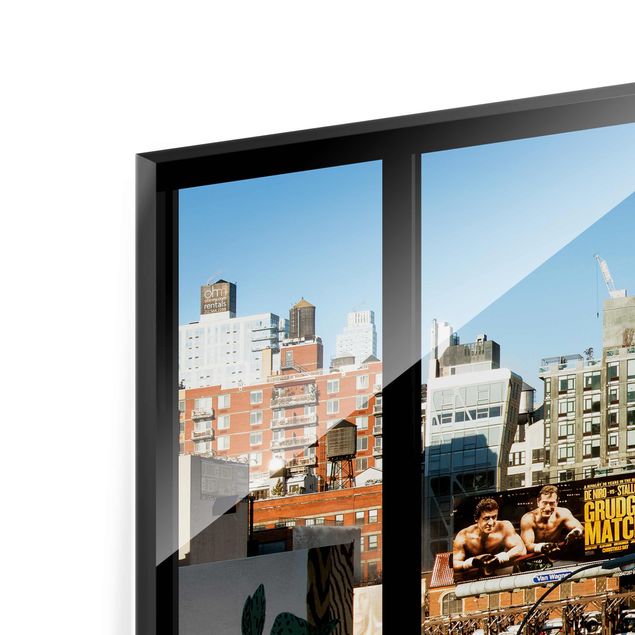 Glass print - View From Windows On Street In New York