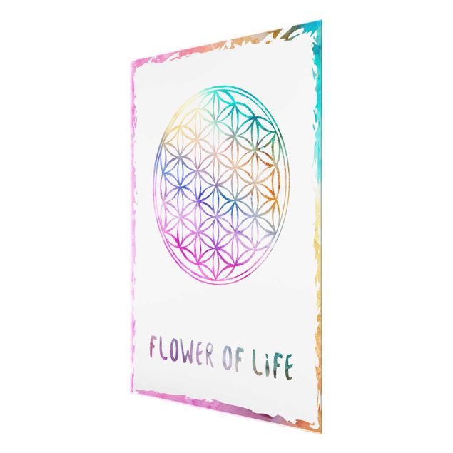 Glass print - Flower of life watercolour