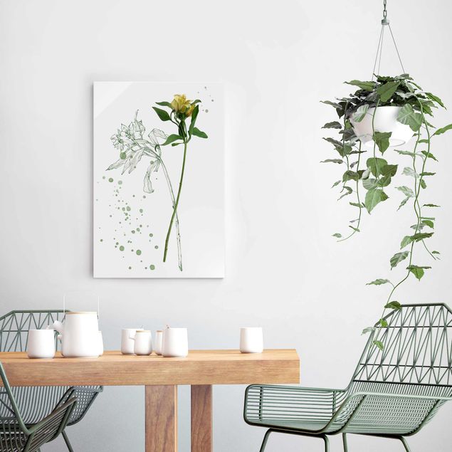 Glass print - Botanical Watercolour - Lily