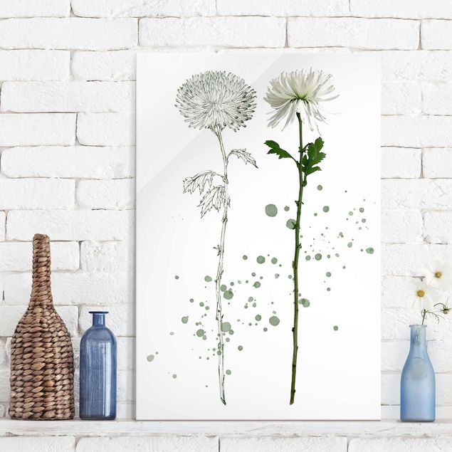 Glass print - Botanical Watercolour - Dandelion