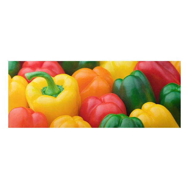 Glass print - Colourful Pepper Mix
