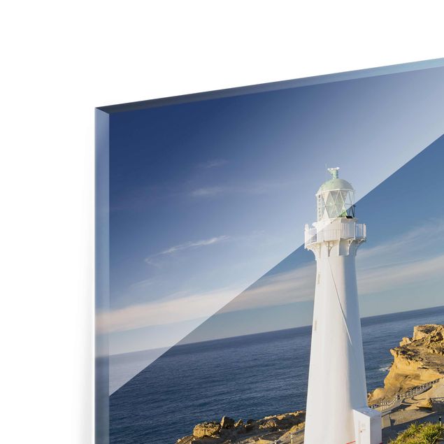 Glass print - Castle Point Lighthouse New Zealand