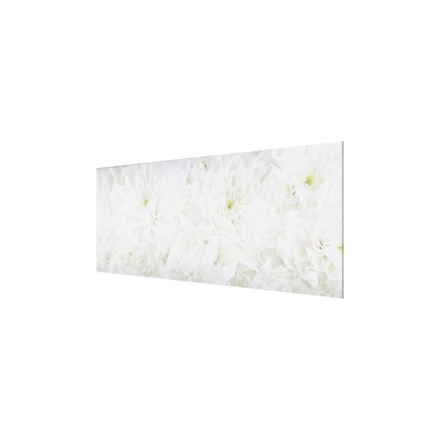 Glass print - Dahlias Sea Of Flowers White