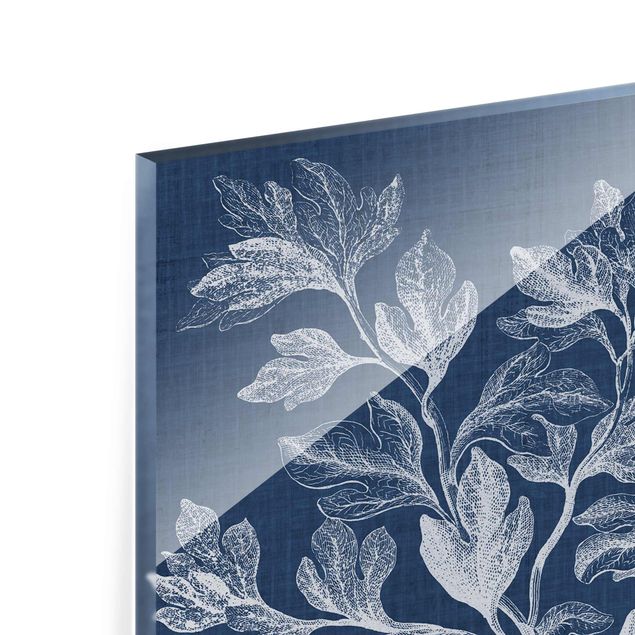 Glass print - Denim Plant Study I