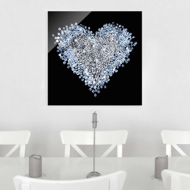 Glass print - Diamond Heart