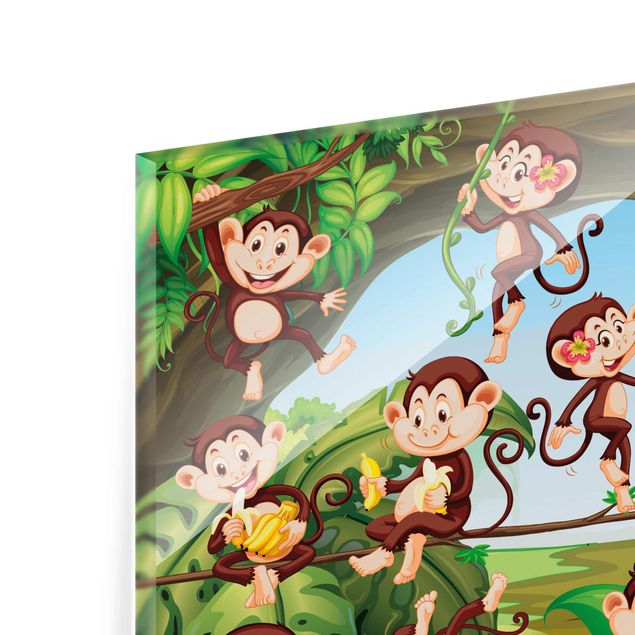 Glass print - Jungle Monkeys