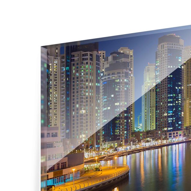Glass print - Dubai Night Skyline