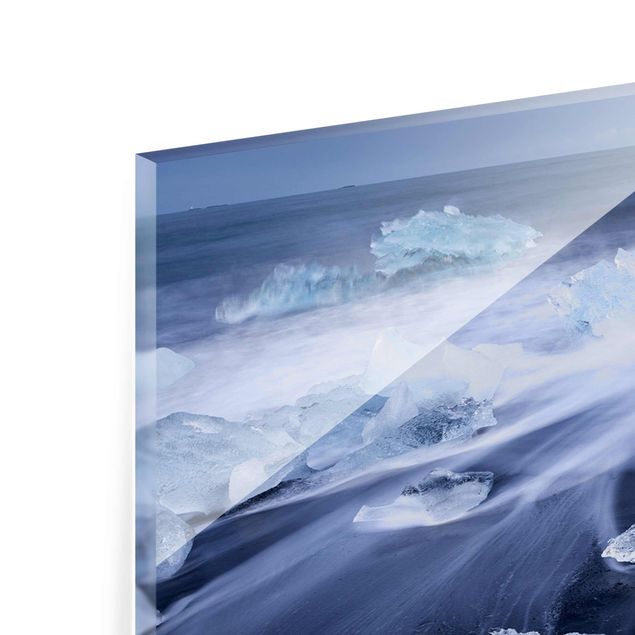 Glass print - Chunks Of Ice On The Beach East Iceland Iceland