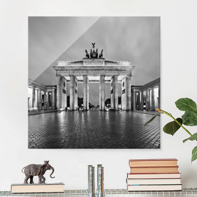 Glas Magnetboard Illuminated Brandenburg Gate II