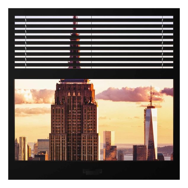 Glass print - Window View Blind - Empire State Building New York