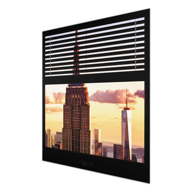 Glass print - Window View Blind - Empire State Building New York