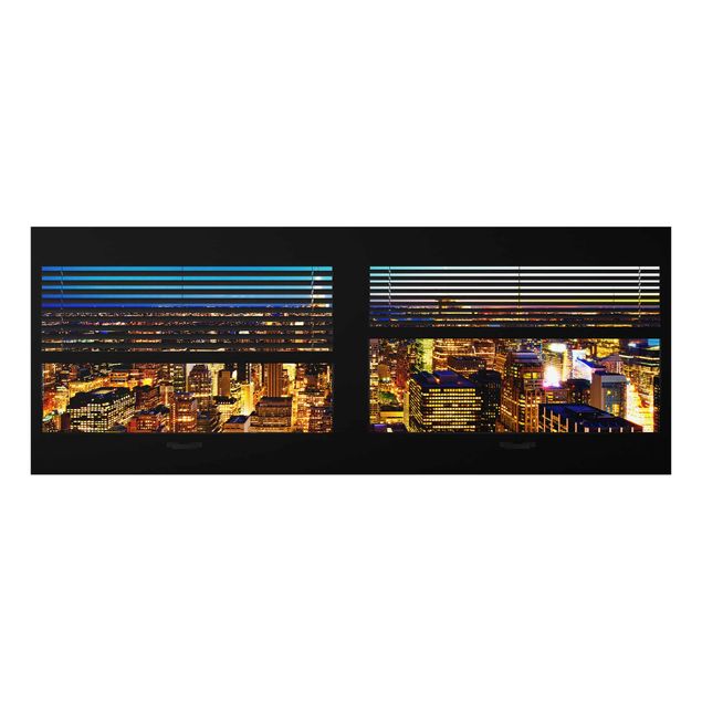 Glass print - Window View Blinds - New York At Night