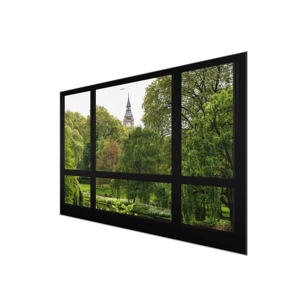 Glass print - Window overlooking St. James Park on Big Ben