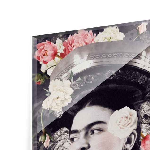 Glass print - Frida Kahlo - Flower Flood