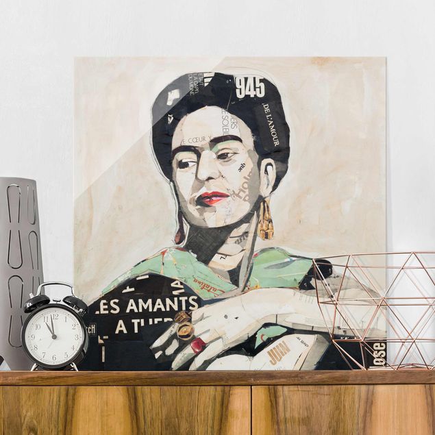 Glas Magnettafel Frida Kahlo - Collage No.4