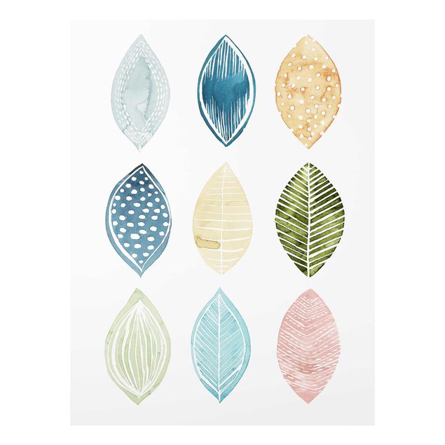 Glass print - Patterned Leaves I