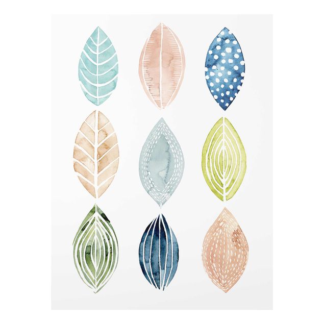 Glass print - Patterned Leaves II