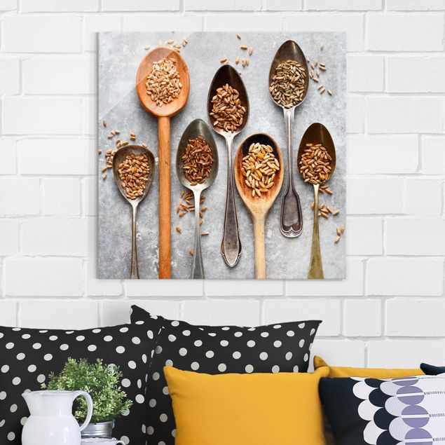 Glass print - Cereal Grains Spoon