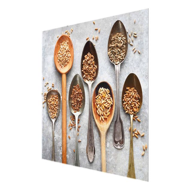 Glass print - Cereal Grains Spoon