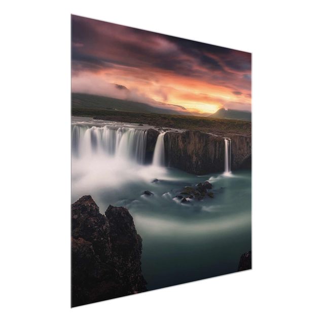 Glass print - Goðafoss Waterfall In Iceland