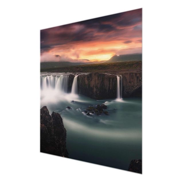 Glass print - Goðafoss Waterfall In Iceland