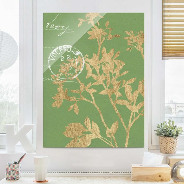 Glass print - Golden Leaves On Lind II