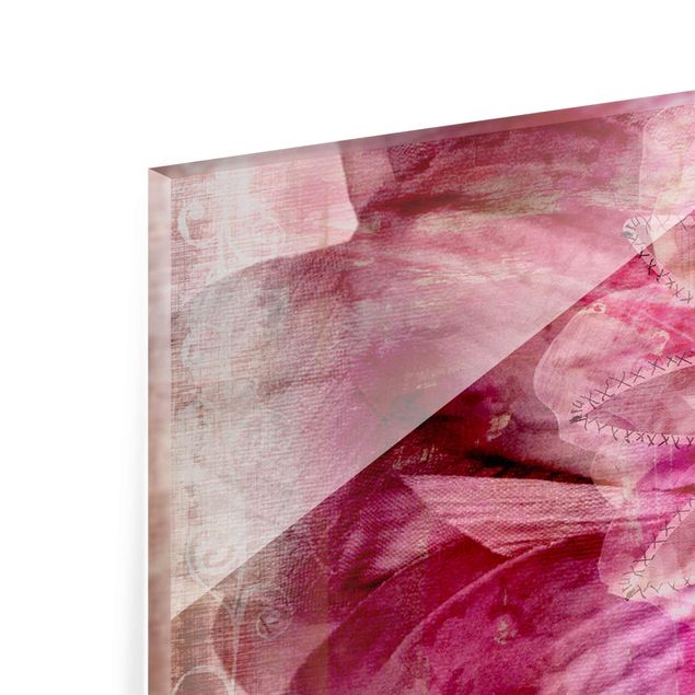 Glass print - Grunge Flower