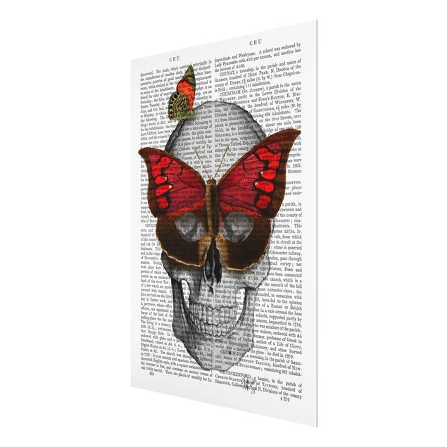 Glass print - Scary Reading - Butterfly Mask