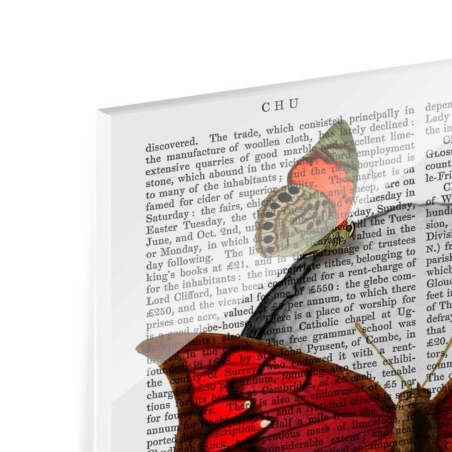 Glass print - Scary Reading - Butterfly Mask