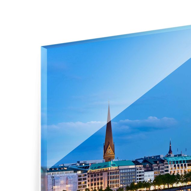 Glass print - Hamburg Skyline