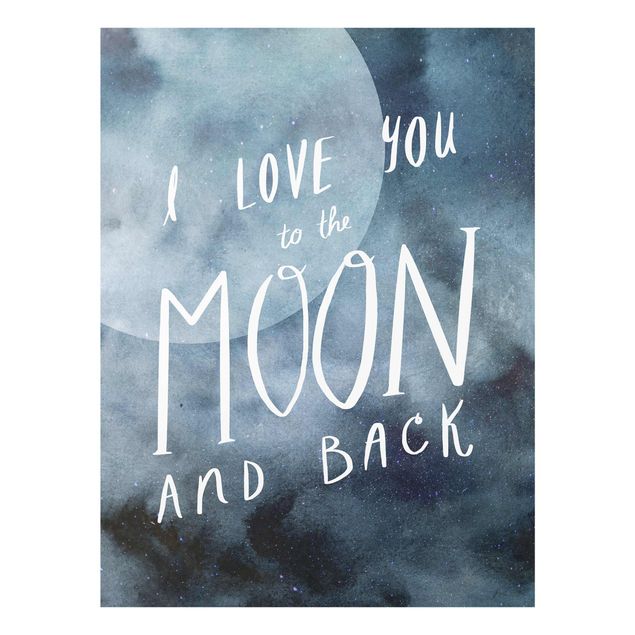 Glass print - Heavenly Love - Moon