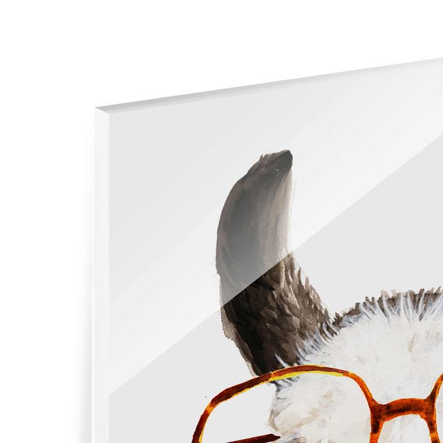 Glass print - Hip Lama With Glasses IV