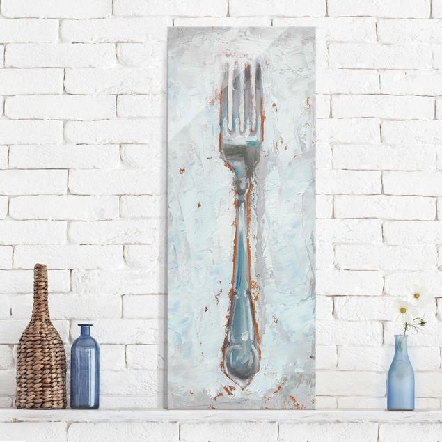 Glas Magnettafel Impressionistic Cutlery - Fork