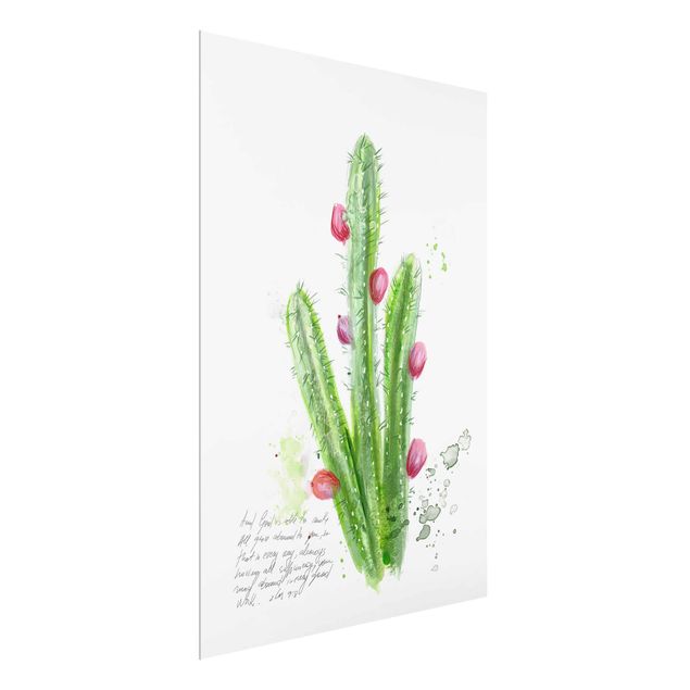 Glass print - Cactus With Bibel Verse II