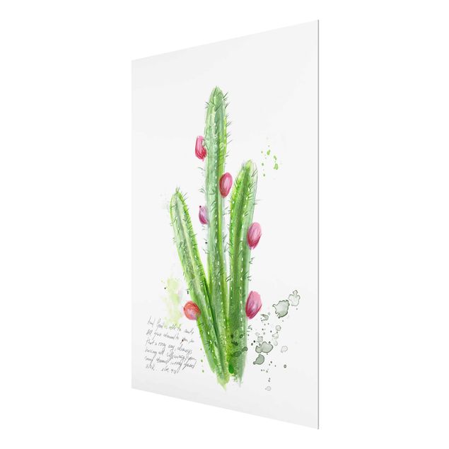 Glass print - Cactus With Bibel Verse II