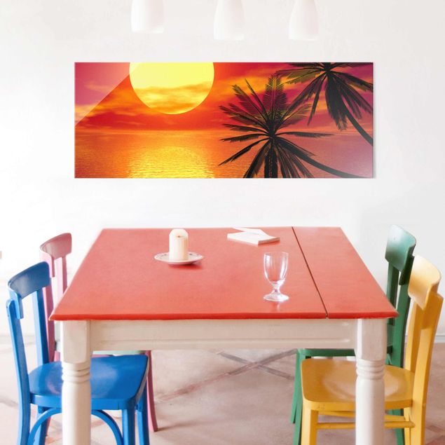 Glass print - Caribbean sunset