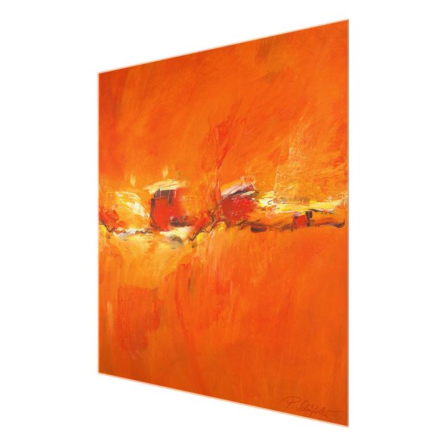 Glass print - Petra Schüßler - Composition In Orange